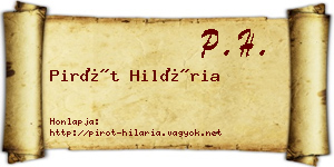 Pirót Hilária névjegykártya